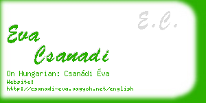 eva csanadi business card