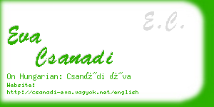 eva csanadi business card
